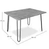 Rectangular Dining Table - Industrial Style - Wood and Metal - 120cm - Hairpin image 7