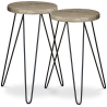 Buy Set of 2 Side Tables - Industrial Design - Wood and Metal - Hairpin Grey 59463 - in the EU