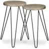 Set of 2 Side Tables - Industrial Design - Wood and Metal - Hairpin image 7