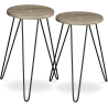 Buy Set of 2 Side Tables - Industrial Design - Wood and Metal - Hairpin Grey 59463 - prices