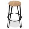 Buy Hairpin Stool - 74cm - Light wood and metal White 59487 at Privatefloor