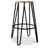 Buy Round Stool - Industrial Design - Wood & Metal - 74cm - Hairpin White 59487 in the Europe