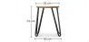 Round Bar Stool - Industrial Design - Wood & Steel - 44cm - Hairpin image 7