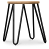 Buy Round Bar Stool - Industrial Design - Wood & Steel - 44cm - Hairpin White 59488 - in the EU