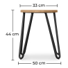 Buy Round Bar Stool - Industrial Design - Wood & Steel - 44cm - Hairpin White 59488 at Privatefloor