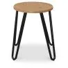 Round Bar Stool - Industrial Design - Wood & Steel - 44cm - Hairpin image 7