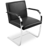 Buy Office Chair with Armrests - Desk Chair Upholstered in Leather - Brama Black 16808 - prices