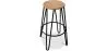 Round Stool - Industrial Design - Wood & Metal - 66cm - Hairpin image 7