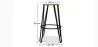 Round Stool - Industrial Design - Wood & Metal - 66cm - Hairpin image 7
