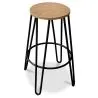 Round Stool - Industrial Design - Wood & Metal - 66cm - Hairpin image 7