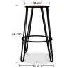 Round Stool - Industrial Design - Wood & Metal - 66cm - Hairpin image 7