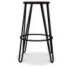 Round Stool - Industrial Design - Wood & Metal - 66cm - Hairpin image 7