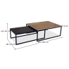 Buy Gregory set of 2 industrial coffee tables - Wood and metal Black 59284 - prices