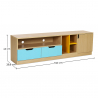 Buy Scandinavian-style blue and yellow TV unit sideboard - Wood Multicolour 59656 with a guarantee