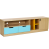 Buy Scandinavian-style blue and yellow TV unit sideboard - Wood Multicolour 59656 at Privatefloor