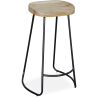 Buy Industrial Bar Stool 76 cm Adriel - Light wood and metal Black 59571 Home delivery