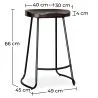 Bar Stool - Industrial Design - Wood & Metal - 66 cm - Adriel image 7
