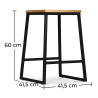 Buy Industrial Design Bar Stool - Wood & Metal - 60cm - Big Boy Black 58422 - prices