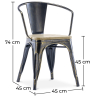 Buy Stylix Chair with Armrest - Metal and Light Wood Steel 59711 - in the EU