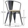 Dining Chair with Armrests - Wood and Steel - Stylix image 7