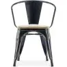 Dining Chair with Armrests - Wood and Steel - Stylix image 7
