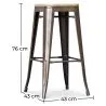 Industrial Design Bar Stool - Steel & Wood - 76cm - Stylix image 7
