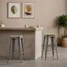 Industrial Design Bar Stool - Steel & Wood - 76cm - Stylix image 7