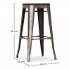 Buy Stylix stool - 76cm - Metal and dark wood Metallic bronze 59697 - prices