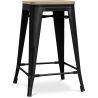 Industrial Design Bar Stool - Wood & Steel - 61cm - Stylix image 7