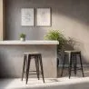Industrial Design Bar Stool - Wood & Steel - 61cm - Stylix image 7