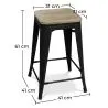 Industrial Design Bar Stool - Wood & Steel - 61cm - Stylix image 7