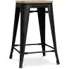 Industrial Design Bar Stool - Wood & Steel - 61cm - Stylix image 7