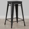 Bar Stool - Industrial Design - Wood & Steel - 61cm - Stylix image 7