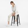 Bar Stool - Industrial Design - Wood & Steel - 61cm - Stylix image 7