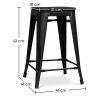 Buy Bar Stool - Industrial Design - Wood & Steel - 61cm - Stylix Black 59695 Home delivery