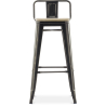 Buy Stylix bar stool with small backrest - 76 cm - Metal and Light Wood Steel 59694 - prices