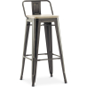 Buy Stylix bar stool with small backrest - 76 cm - Metal and Light Wood Steel 59694 - in the EU