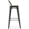 Buy Stylix bar stool with small backrest - 76 cm - Metal and Light Wood Steel 59694 at Privatefloor