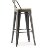 Buy Stylix bar stool with small backrest - 76 cm - Metal and Light Wood Steel 59694 in the Europe