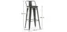 Bar Stool with Backrest - Industrial Design - Wood & Steel - 76cm - Stylix image 7