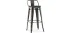 Bar Stool with Backrest - Industrial Design - Wood & Steel - 76cm - Stylix image 7