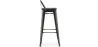 Bar Stool with Backrest - Industrial Design - Wood & Steel - 76cm - Stylix image 7