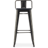 Buy Stylix bar stool with small backrest - Metal and dark wood - 76 cm Metallic bronze 59693 - prices