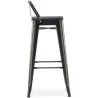 Bar Stool with Backrest - Industrial Design - Wood & Steel - 76cm - Stylix image 7