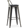 Buy Stylix bar stool with small backrest - Metal and dark wood - 76 cm Metallic bronze 59693 in the Europe