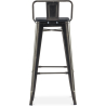 Buy Stylix bar stool with small backrest - Metal and dark wood - 76 cm Metallic bronze 59693 home delivery