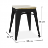 Buy Industrial Design Stool - Wood & Metal - 45cm - Stylix White 59692 Home delivery