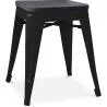 Industrial Design Stool - Wood & Steel - 46cm - Stylix image 7
