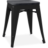 Buy Stylix stool - 46cm - Metal and dark wood Black 59691 - in the EU
