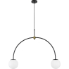 Buy Josephine 2 Bulbs Hanging Lamp - Metal and Glass Black 59623 - in the EU